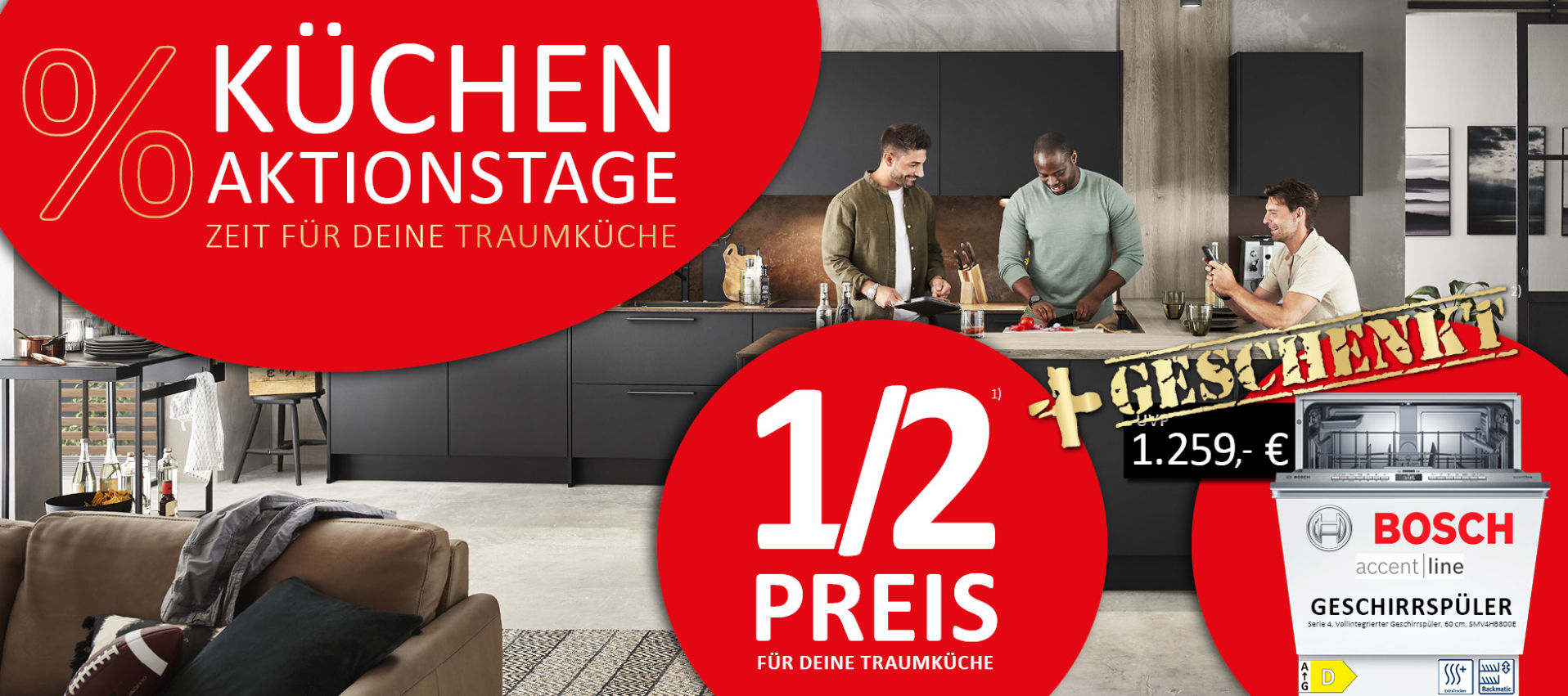 Halbe Küche geschenkt Kuechenaktionstage