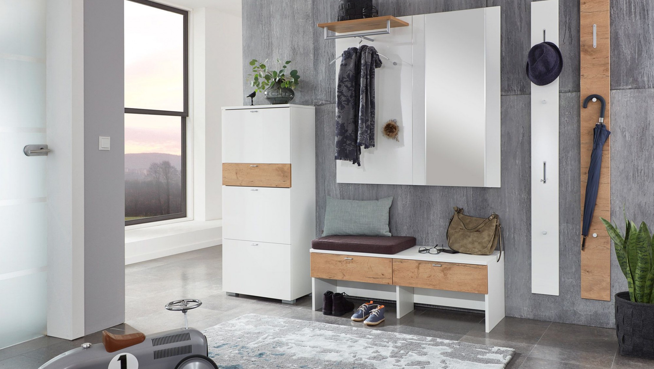 Garderobe Wildeiche Weiss Titelbild web