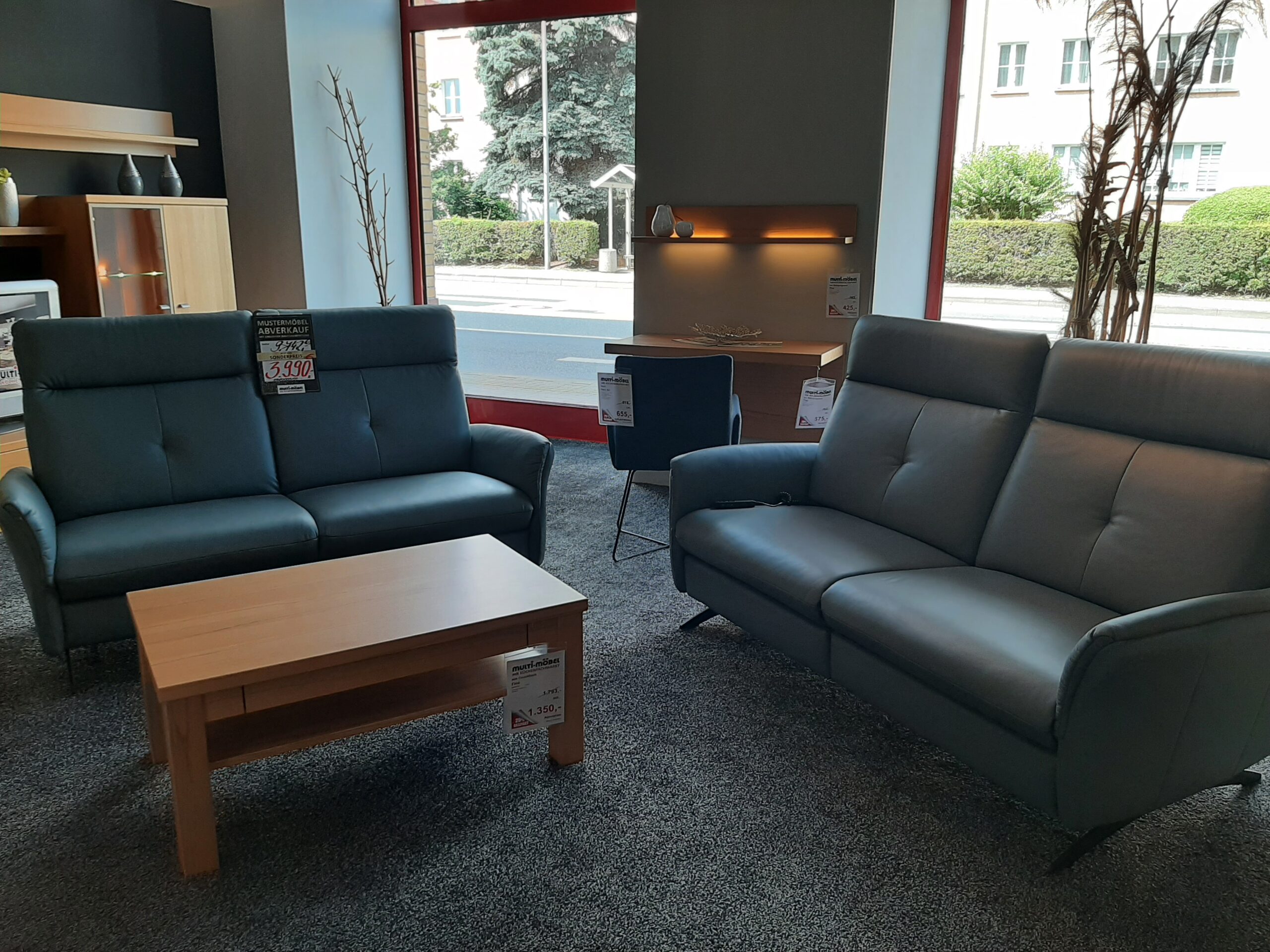 Polstergarnitur von Carina in Leder mit Relaxfunktion