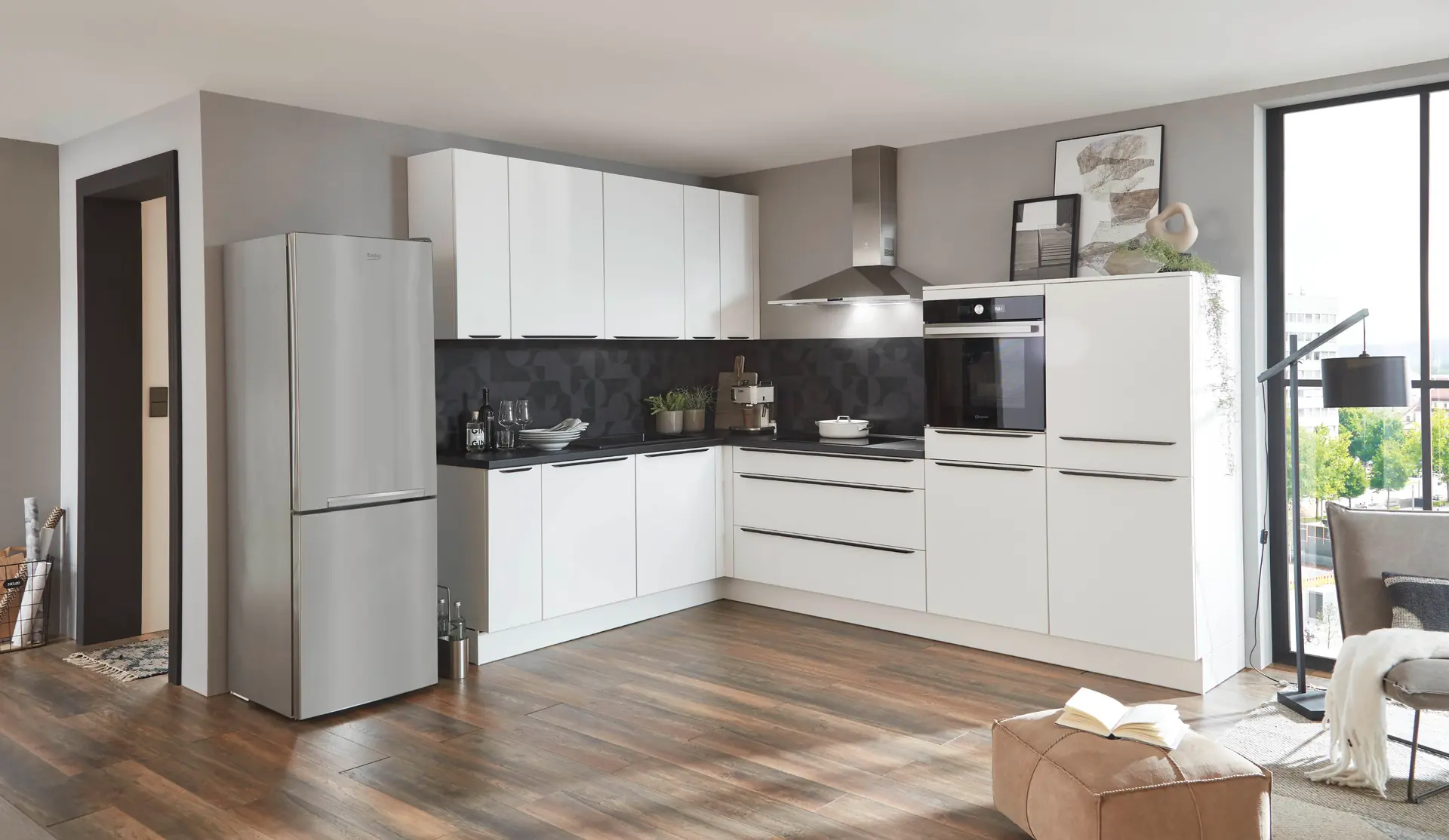Nobilia L-Küche Easytouch Weiß ultramatt